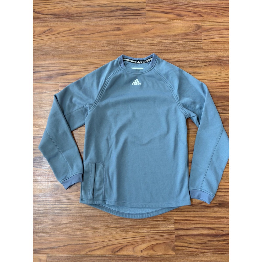 Adidas Men's Climawarm Fielders Choice Dugout Fleece Pullover Sweatshirt Grey xs